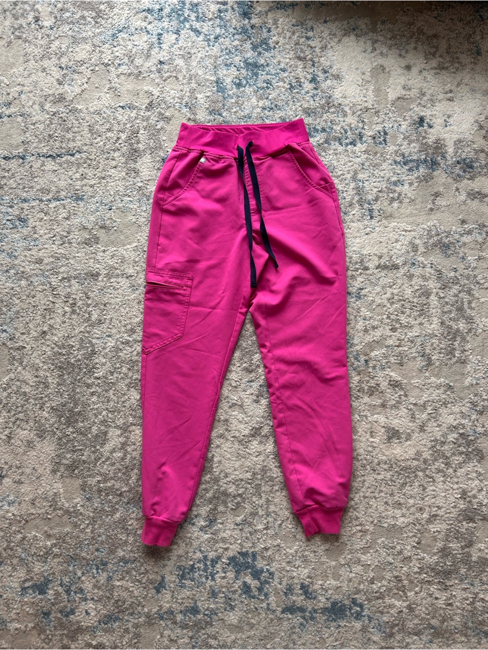 Figs Hot Pink Jogger Pants with Black Drawstring